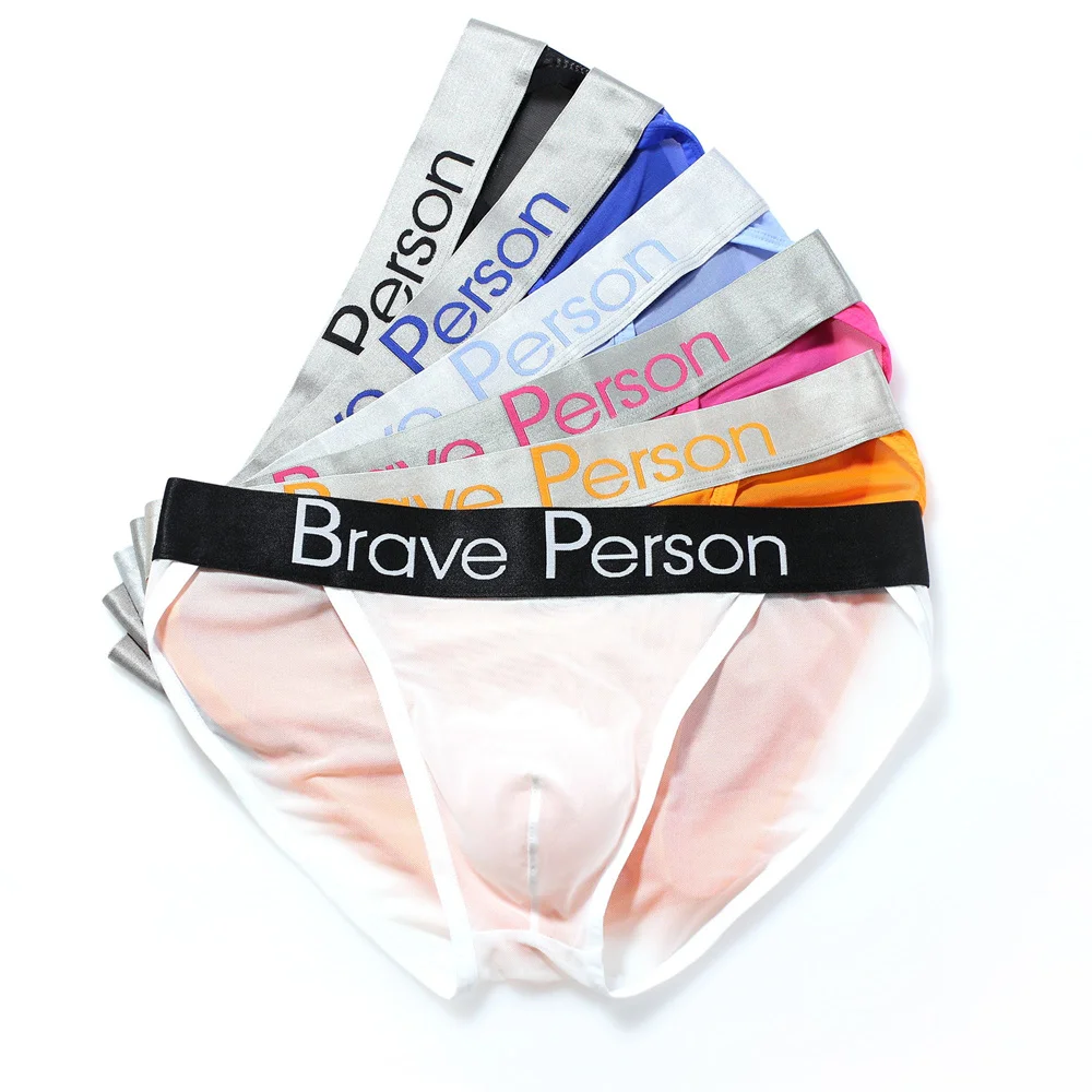 BRAVE PERSON Sexy Transparent Men‘s Briefs Mesh Gauze Underwear Penis Pouch Men Underpants Briefs Low-waist Panties For Man