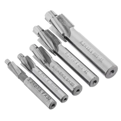 ABSF 5Pcs HSS Counterbore End Mill M3-M8 Pilot Slotting Tool Milling Cutter Countersink End Mills