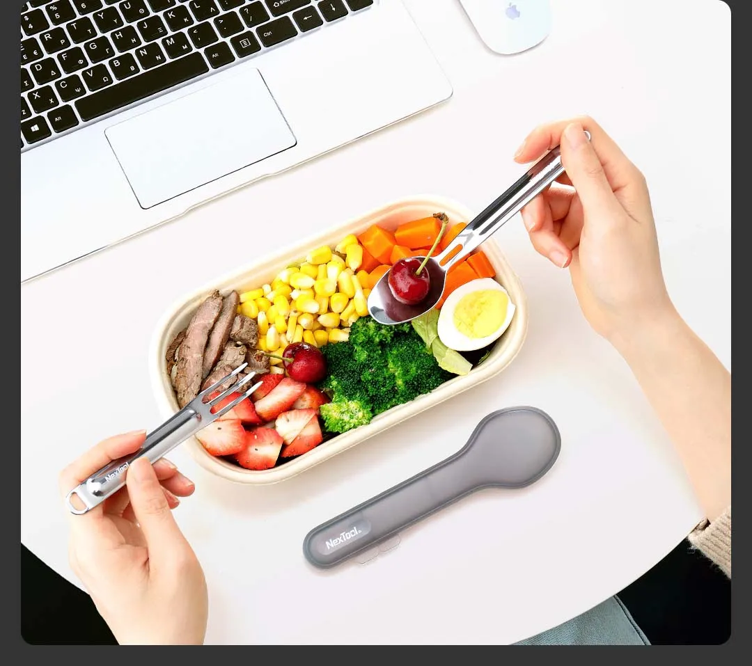 NexTool Tableware Fork Spoon Outdoor Pure Stainless Steel Portable 2-in-1 Detachable Outdoor Sports Healthy Convenient