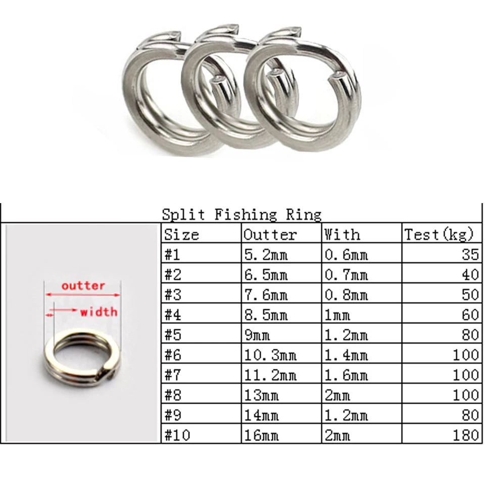 100pcs/lot Stainless Steel Split Rings Lures Rings Connector Fishing Ring No Rust In Saltwater Double Circle Round Snap