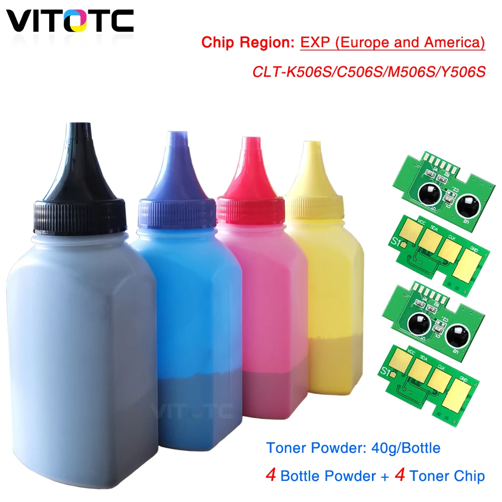 CLT-506S CLT 506S 506L Toner Powder Chip Kit Compatible for Samsung CLP680 CLP 680 680DW 680DN CLX-6260FR CLX 6260 6260FD 6260FW