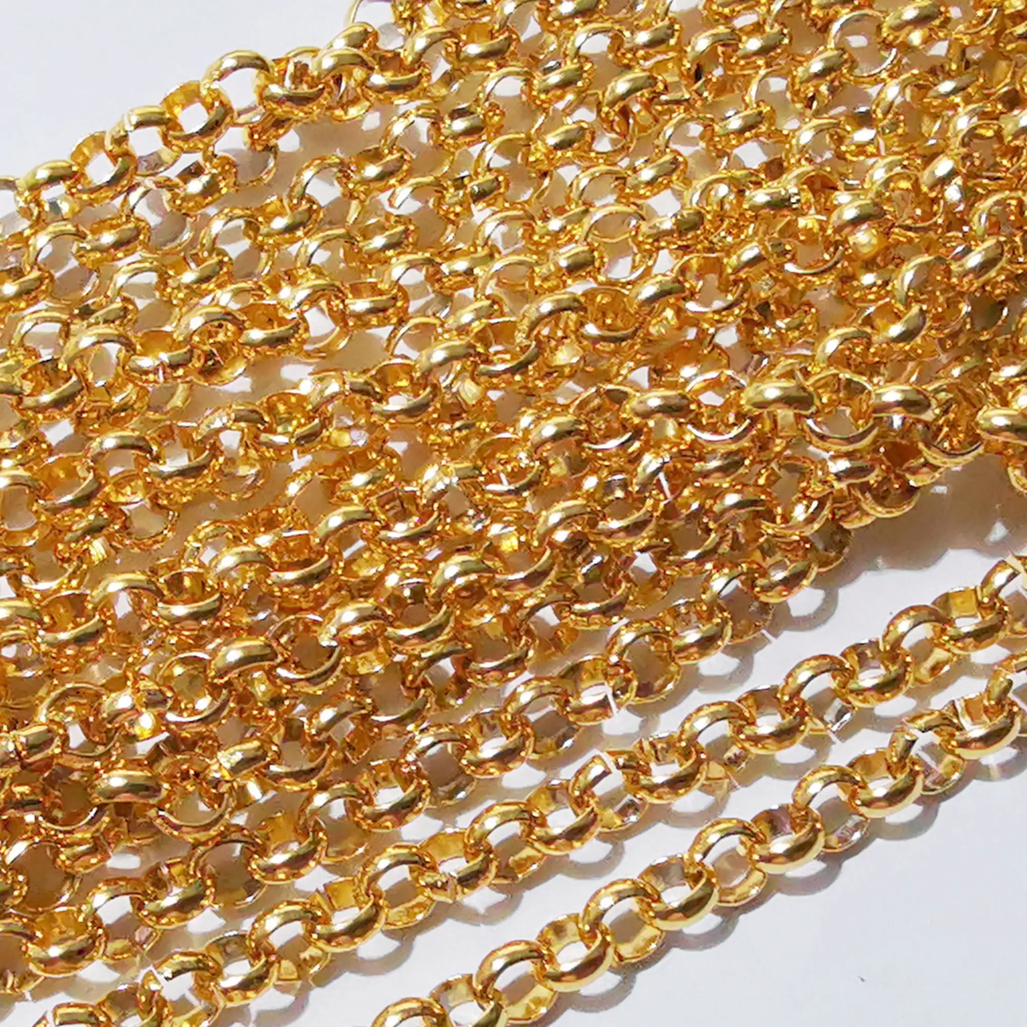 3meter Lot in bulk 4mm Stainless Steel golded Rolo Chain Link Chain Jewelry Marking findings Chain DIY jewelry marking