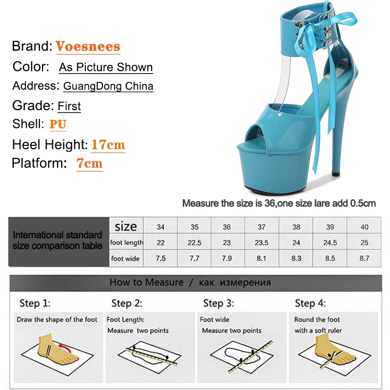 Mixed Colors Sandals Ladies Summer Modern Women\'s Shoes Ankle Strap Heels Pole Dancing Platform Nightclub 17CM Super High Heels