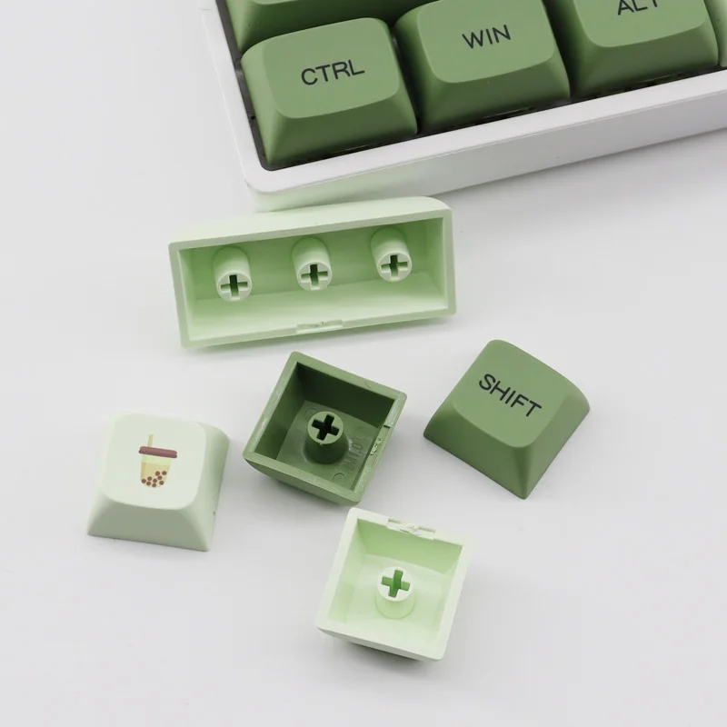 Capuchons de clavier mécanique à sublimation matcha, similaire au profil XDA, anglais, japonais, 124 touches, PBT