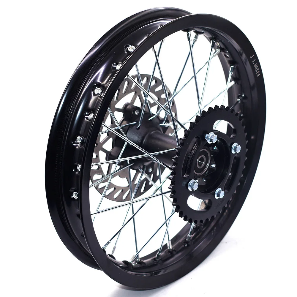 Rear Rims 14 inch Aluminum Alloy Plate Wheel Rims with disc brake sprocket 1.85x14