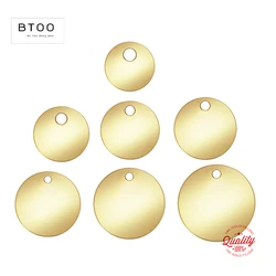 14K Gold Filled (14KGF) 4MM-16MM Round Disc with Hole Gold Charm Jewelry for DIY Bracelet Necklace Making Jewelry Findings