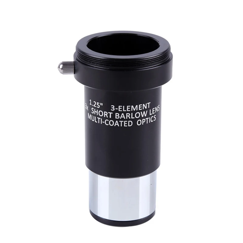 

1.25inch 3X Barlow Lens 3-Element Optical Glass Lens Aluminum Alloy Frame w/ M42x0.75 Camera Thread for Astronomical Telescope