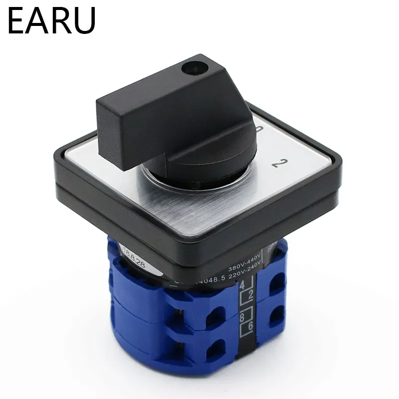 LW28-20 LW26-20 LW28 LW26 Series Electric 2/3/4 Position 8 Terminals Rotary Cam Changeover Switch With Screws 660V 20A Customize image 4