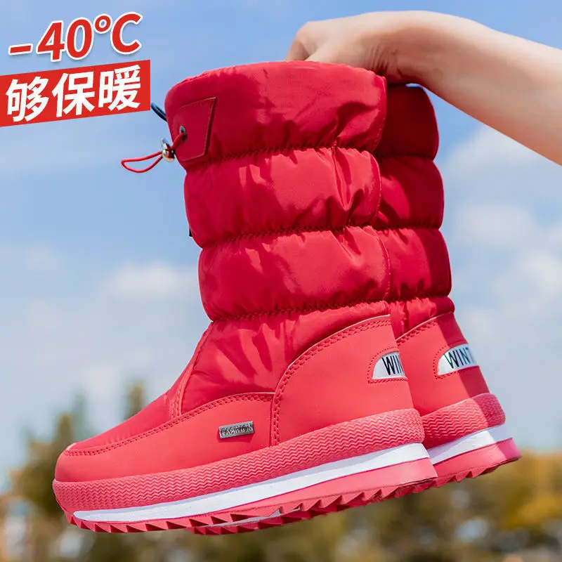 New 2023 women\'s boots platform winter shoes thick plush non-slip waterproof snow boots for women botas mujer