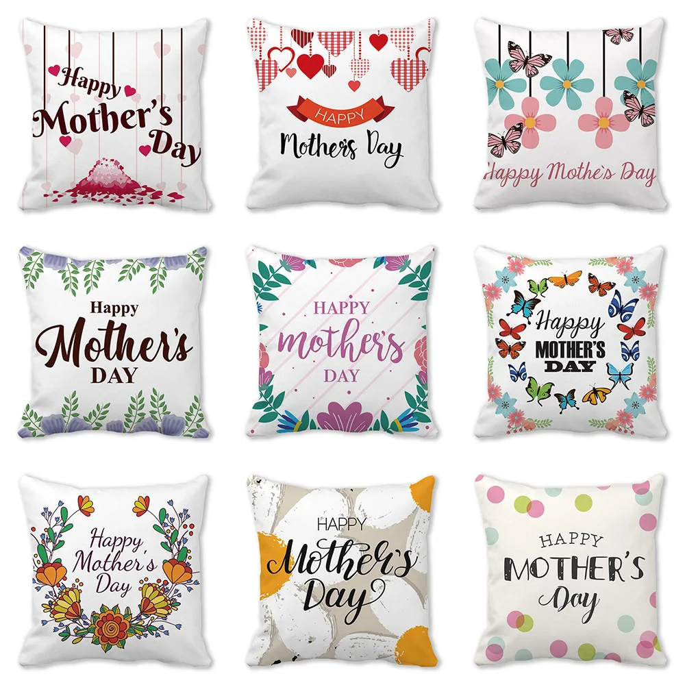 

Mother's Day Pillow Cover Cushion Send Mom Love PillowCover 2022 New Peach Skin Home Sofa Cushion Cover Office Seat Pillow Cover