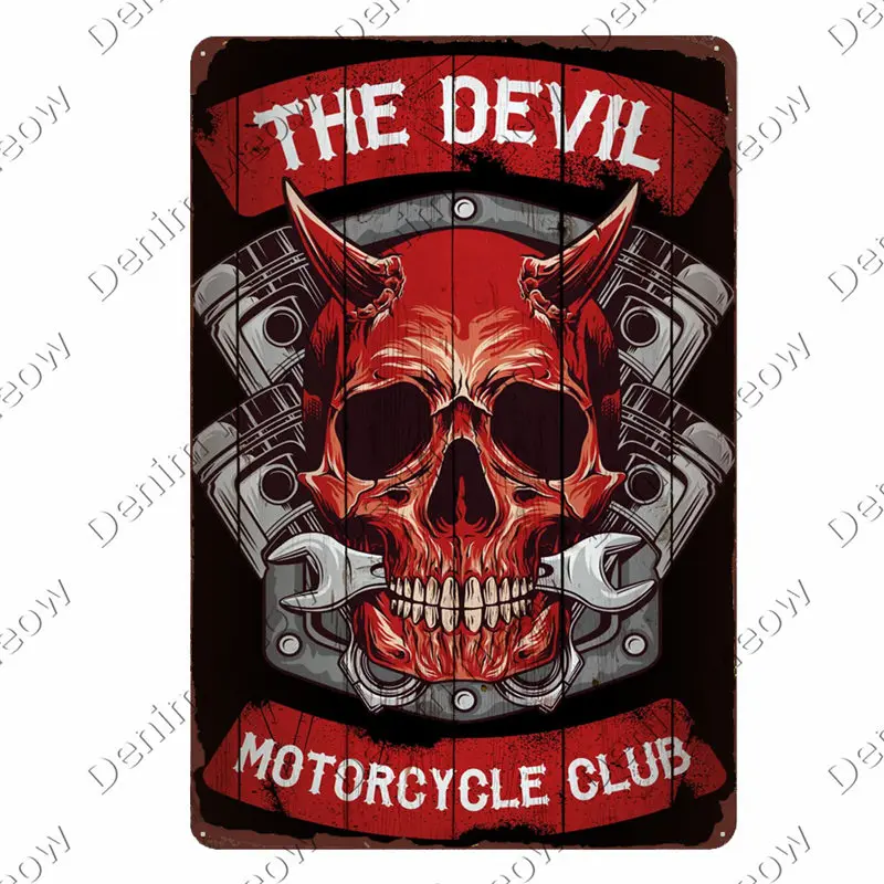 Vintage Metal Tin Signs, Hot Rod Plaque, Motorcycle Club Decorative Plates, Dad\'s Garage Wall Stickers Poster, N198