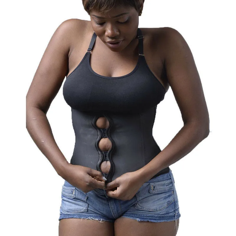 Slimming Belt Latex Body Shaper Waist Trainer Zipper Underbust Slim Tummy Cincher Corset Girdle Shapewear Women Faja Fat Burning