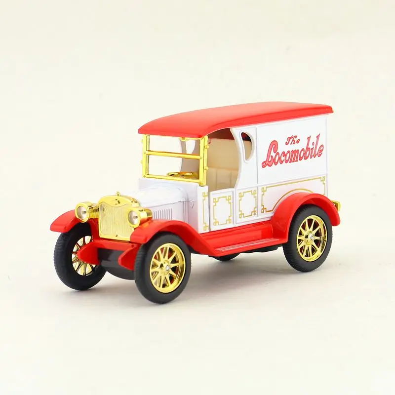 Diecast Toy Model Ford T-Type Locomobile Classic Pull Back Doors Openable Sound & Light Car Educational Collection Gift Children