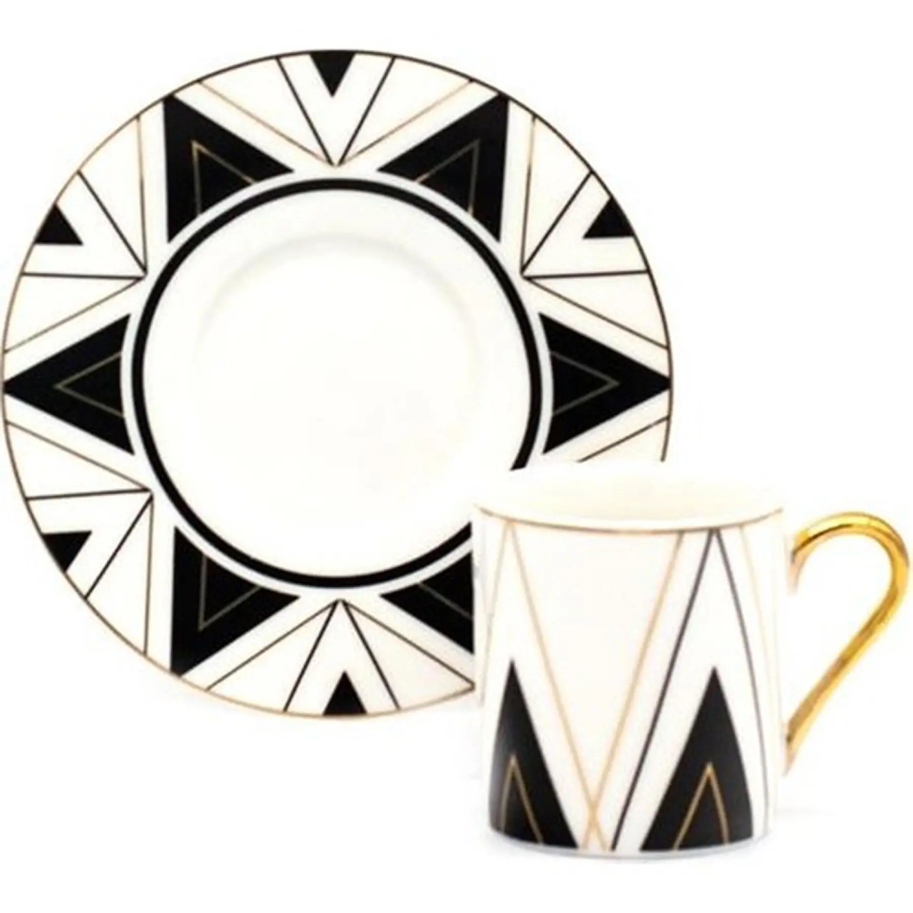 DOLBOVI Symbol Pyramid Pattern coffee cup Pad HARLEM-40 Black White mug кружка coffee cup cup