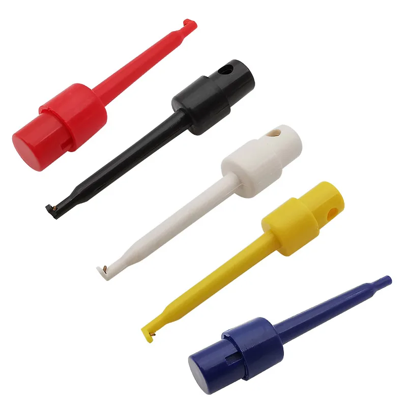 5 sztuk 58mm pojedynczy testowy hak zacisk zaciski krokodylkowe sondy testowe zacisk do testowania elektronicznego multimetr IC Grabber sondy haki — zdjęcie 6