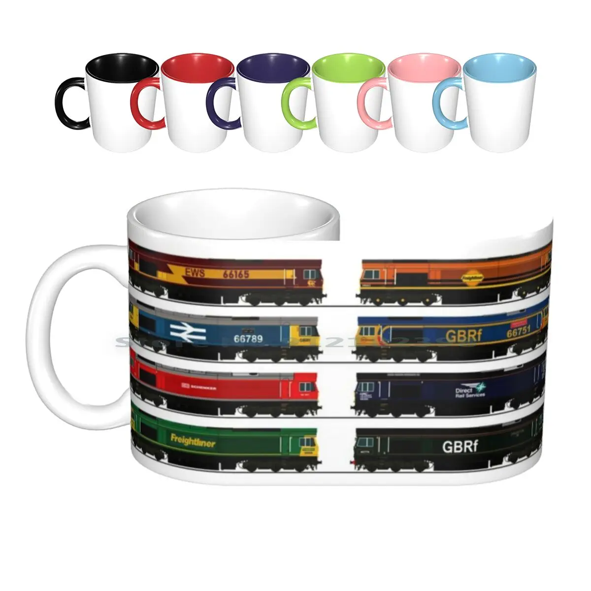 Class 66 Locomotive Collection Ceramic Mugs Coffee Cups Milk Tea Mug Class 66 Locomotive Collection Loco British Rail Trains