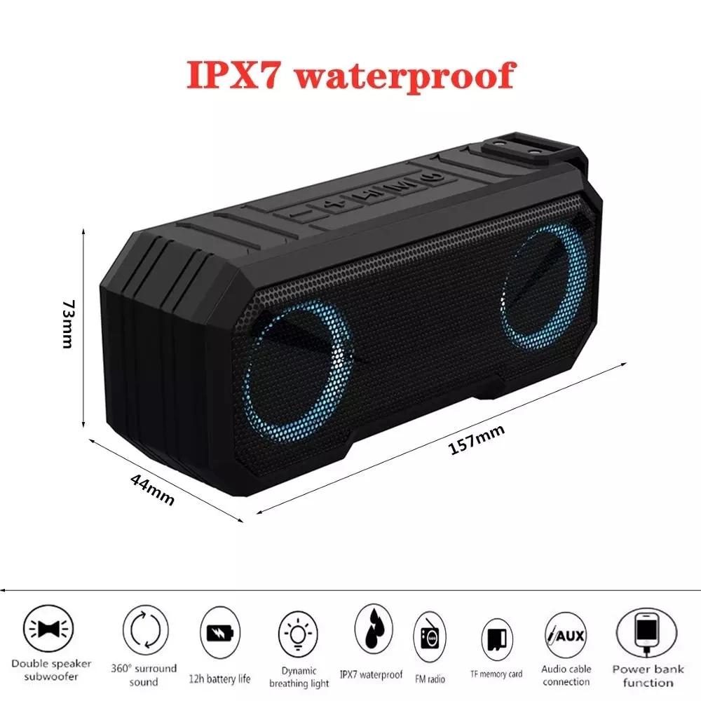 

Bluetooth Колонка X8, мощная беспроводная уличная звуковая панель, цветной светящийся сабвуфер, колонка с мобильным блоком питания 3000 мАч, новинка