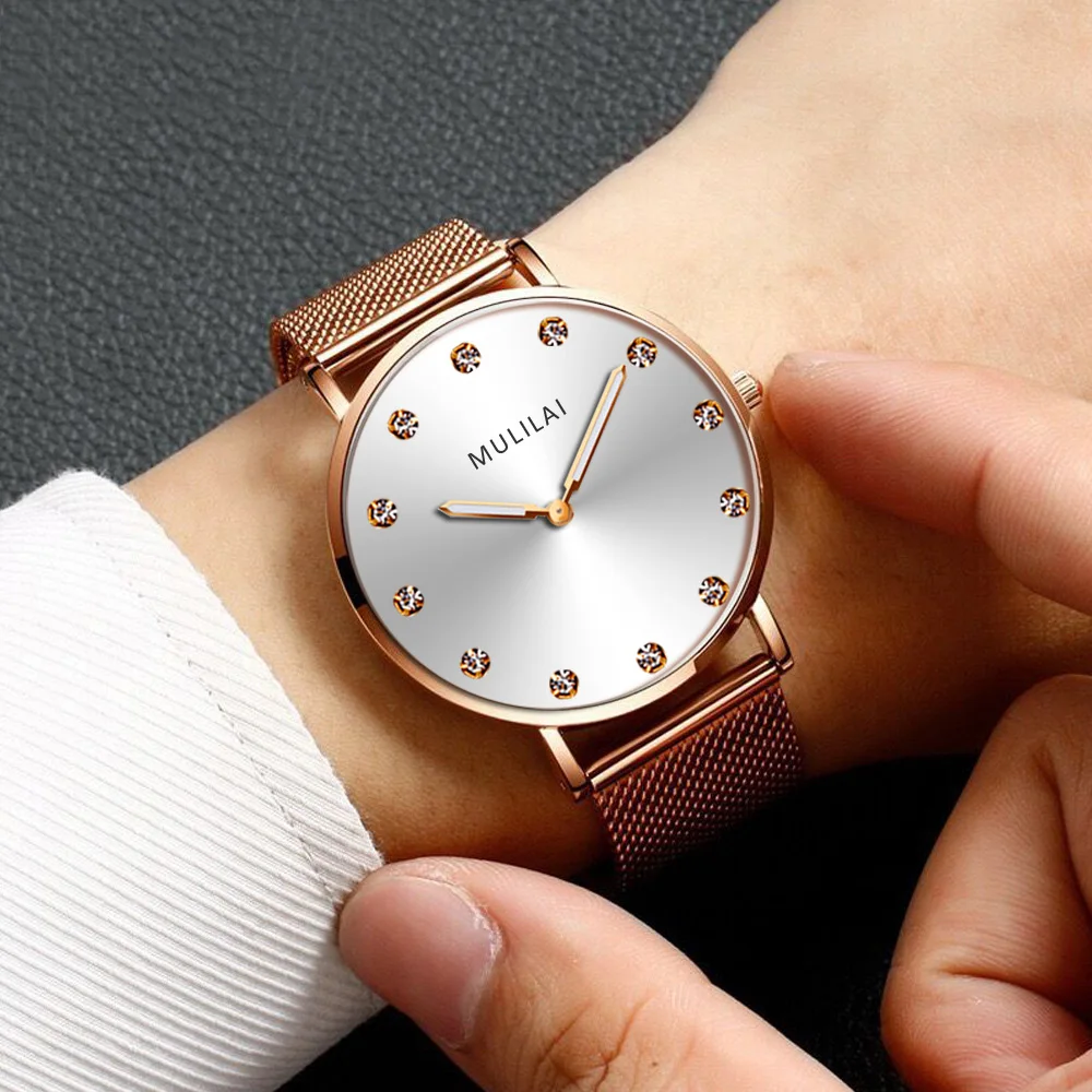 Reloj de pulsera de cuarzo para hombre, cronógrafo de marca de acero inoxidable con movimiento japonés, estilo Casual, sencillo, con diamantes, para negocios