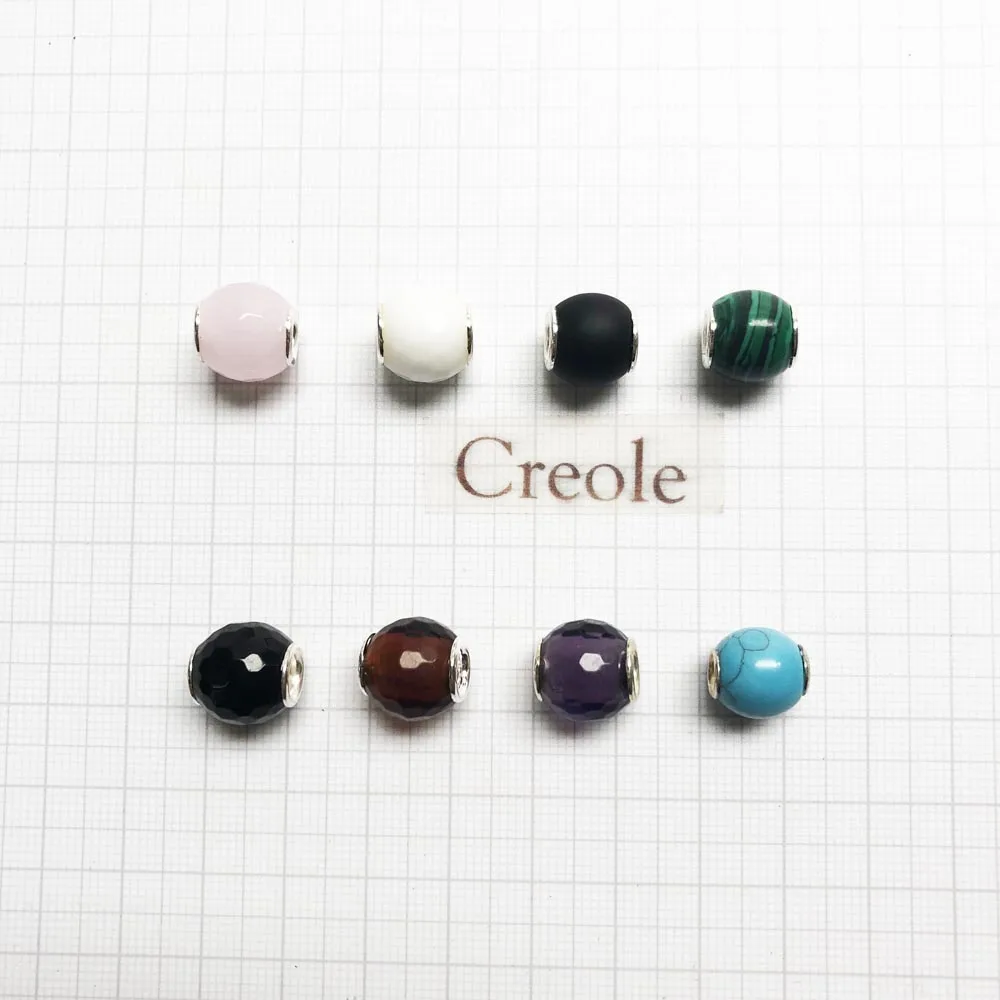 Blue Green Black White Brown Purple Pink Charm Beads,2019 Summer Brand New Fashion 925 Sterling silver Jewelry Gift Women Man