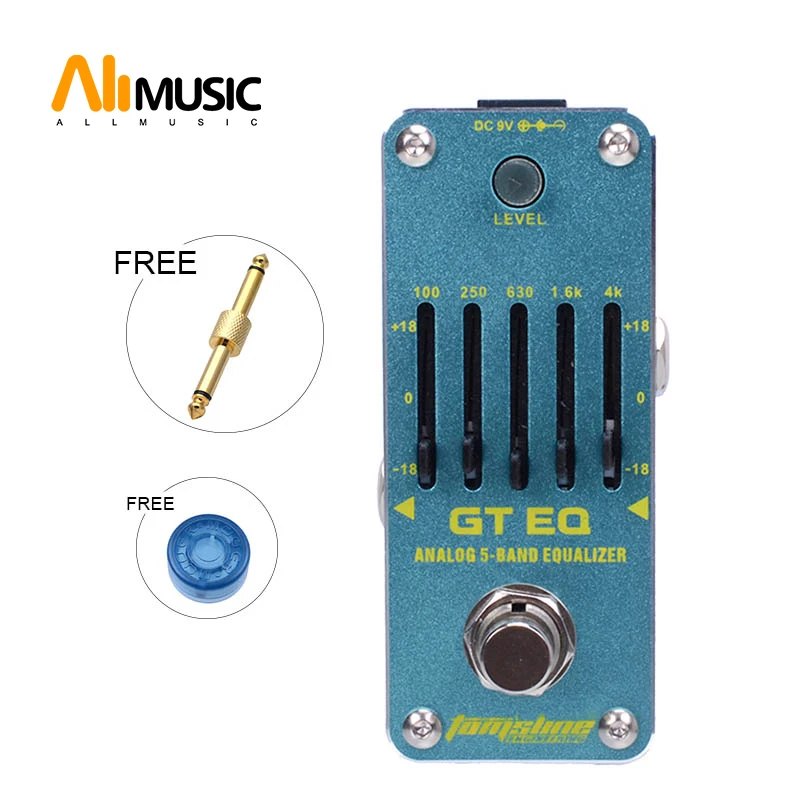 New AROMA AEG-3 GT EQ 5-Band Guitar Equalizer Mini Analogue Effect True Bypass+Free Connector