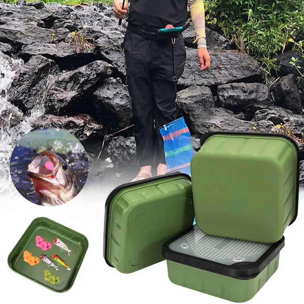 Fishing Lure Bait Box Large Capacity Fishing Baits Tackle Box Square Bait Storage Case PP Plastic Fishing Bait Mixing Container