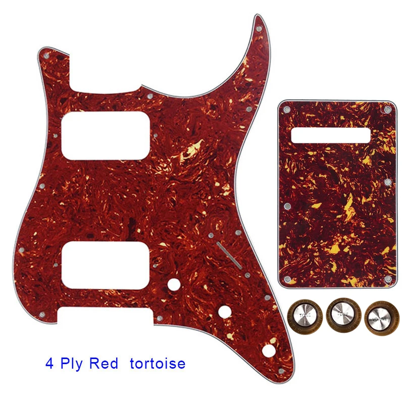 Guitar Parts - For US 11 Screw Hole Standard Strat ST HH Humbucker Guitar Pickguard & Back Plate & Control Knob