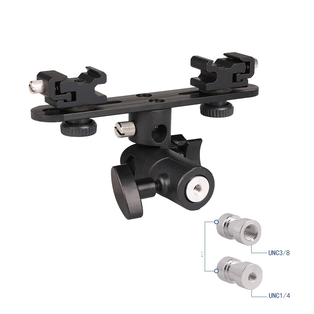 2 Giày Nóng Gắn Đèn Flash Máy Ảnh Giá Đỡ Ô Dù Giá Đỡ Đứng Dành Cho Máy Ảnh Canon Nikon Sony Speedlite Màn Hình Micro Giám