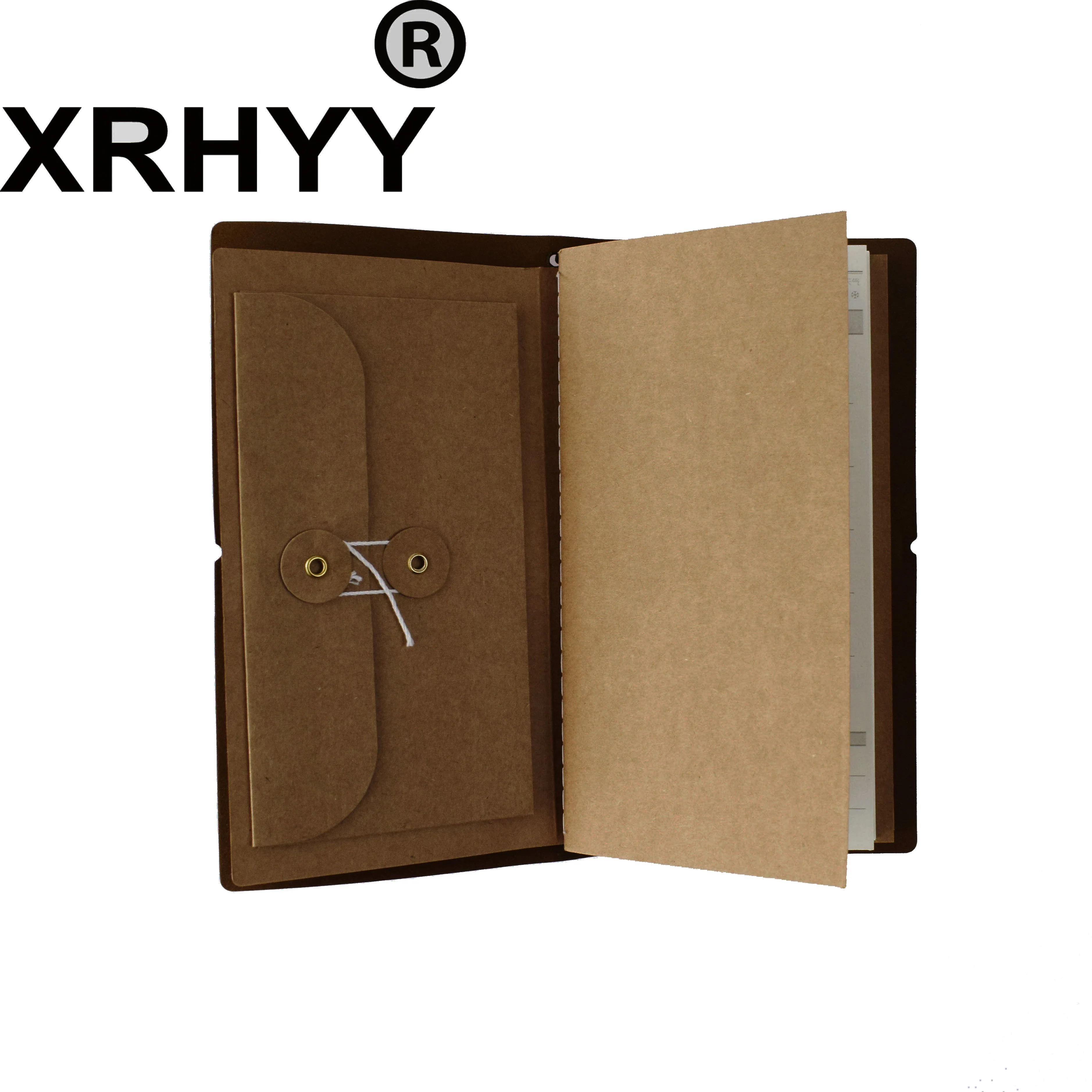 XRHYY Vintage Traveler\'s Notebook Hard Cover Planner Diary Book Exercise Composition Binding Notepad Gift Stationery