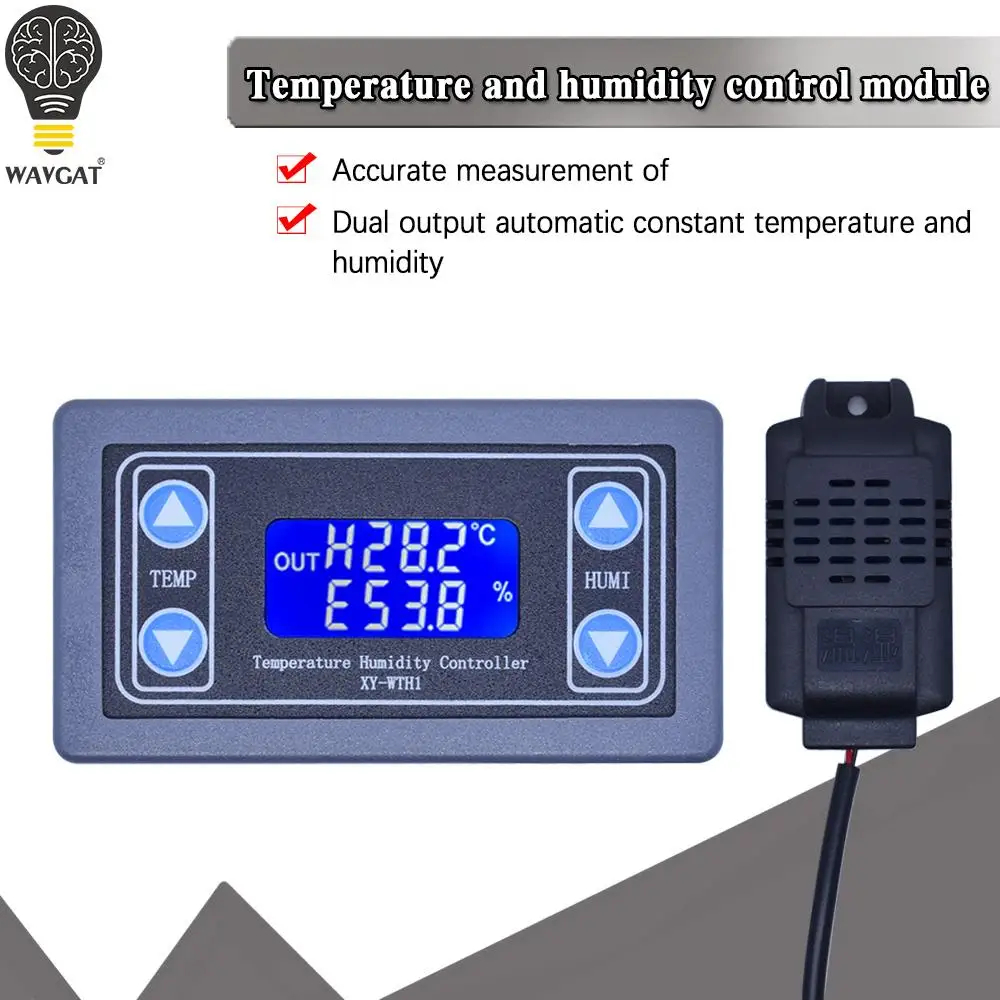 10A Thermostat Digital Temperature Humidity Controller DC 6V-30V Thermal Regulator Thermocouple LCD Display SHT20 Sensor meter