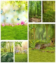 Mehofond Spring Photography Backdrops Easter Grass Fairy Forest Baby Doll Cake Portrait Photo Background Photo Studio Photophone