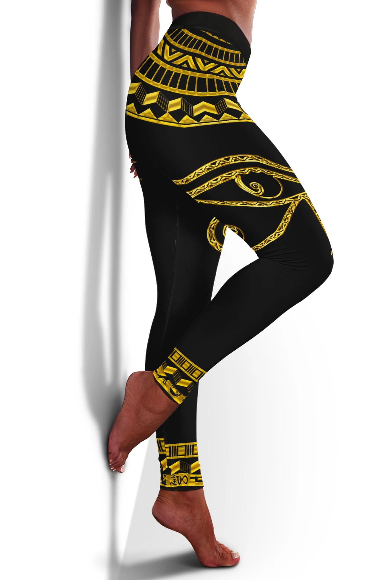 PLstar Cosmos Eye of Egypt Legginsy Damskie Plus Size Legginsy Świąteczny Pas Kieszeń Prezent Festiwal Jesień Zima Legging