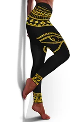 PLstar Cosmos Eye of Egypt Leggings Donna Leggins taglie forti Cintura natalizia Tasca regalo Festival Autunno Inverno Legging