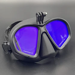 Masque de plongée sous-marine professionnel avec lentille miroir pour adultes, ensemble de plongée avec tuba, lunettes de natation sous-marine avec support pour GoPro