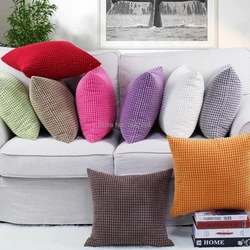 Juste de coussin en tissu de velours côtelé, grands grains de maïs, taie d'oreiller solide, décoration d'intérieur HT-NPCJC-A, 40 cm, 50 cm, 60 cm, 65 cm, 70cm