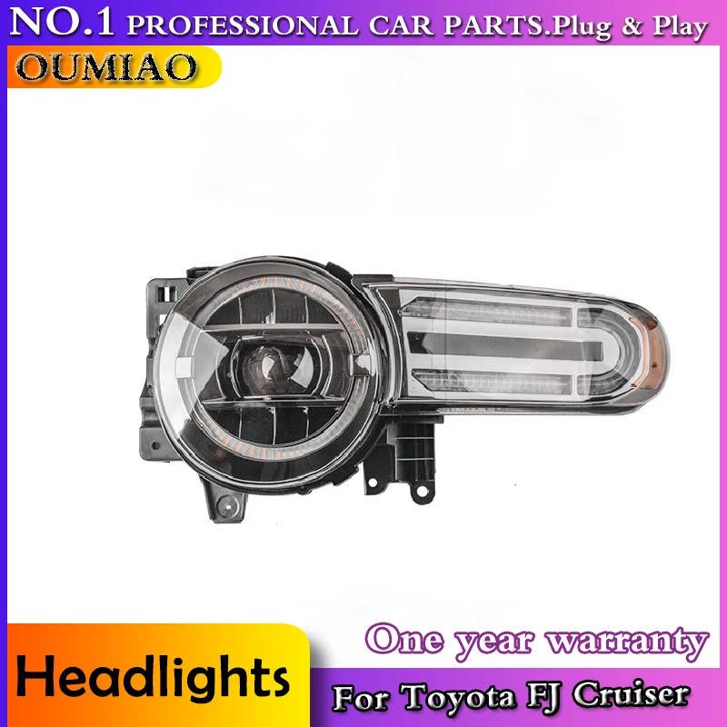 LED المصابيح الأمامية لتويوتا FJ كروزر بنز نوع LED 2007-2020 المصباح رئيس مصباح DRL إشارة العارض عدسة السيارات
