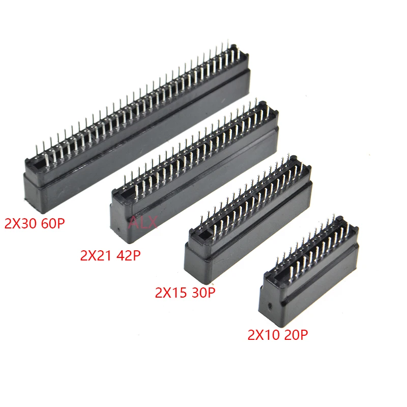 Ranura de conector de tarjeta de borde de 5 piezas, paso de 2,54mm, 8/10/12/16/18/20/28/30/36/40/50/60/72/80/98 Pines, PCB, dedo dorado enchufe con