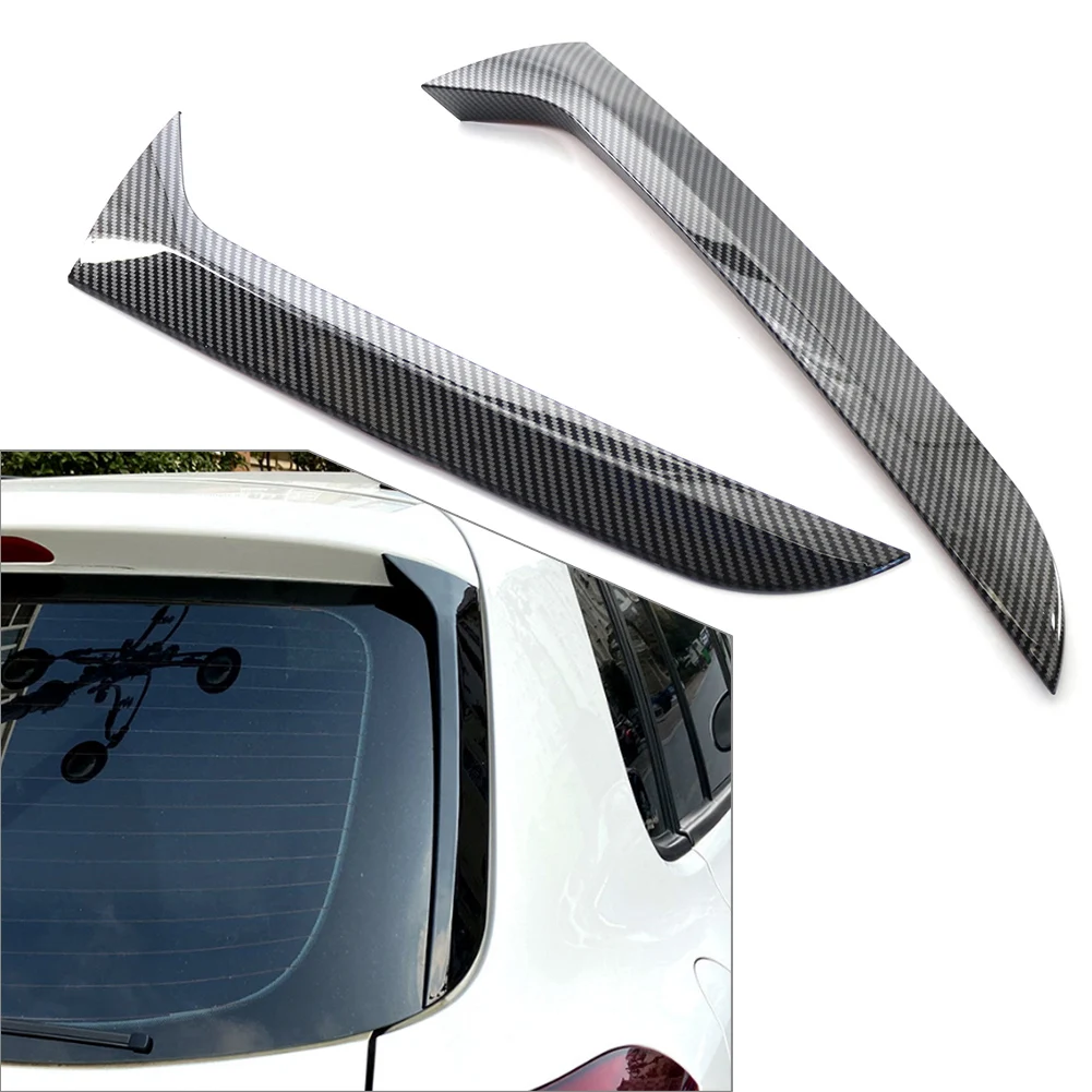 2pcs For VW Tiguan MK1 2007-2016 Car Rear Window Side Spoiler Canard Splitter Decorative Trim Carbon Fiber ABS Plastic