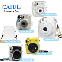 Transparent Crystal Plastic Cover Protective Case Bag with Strap For Fujifilm Instax Mini Camera For Mini 8/9/7s/11/12/25/26/90