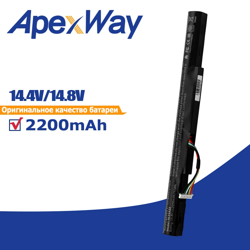 Apexway AL15A32 Laptop Battery for Acer Aspire  E5-422 E5-422G E5-472 E5-472G E5-473 E5-473G E5-522 E5-522G E5-532 E5-532G