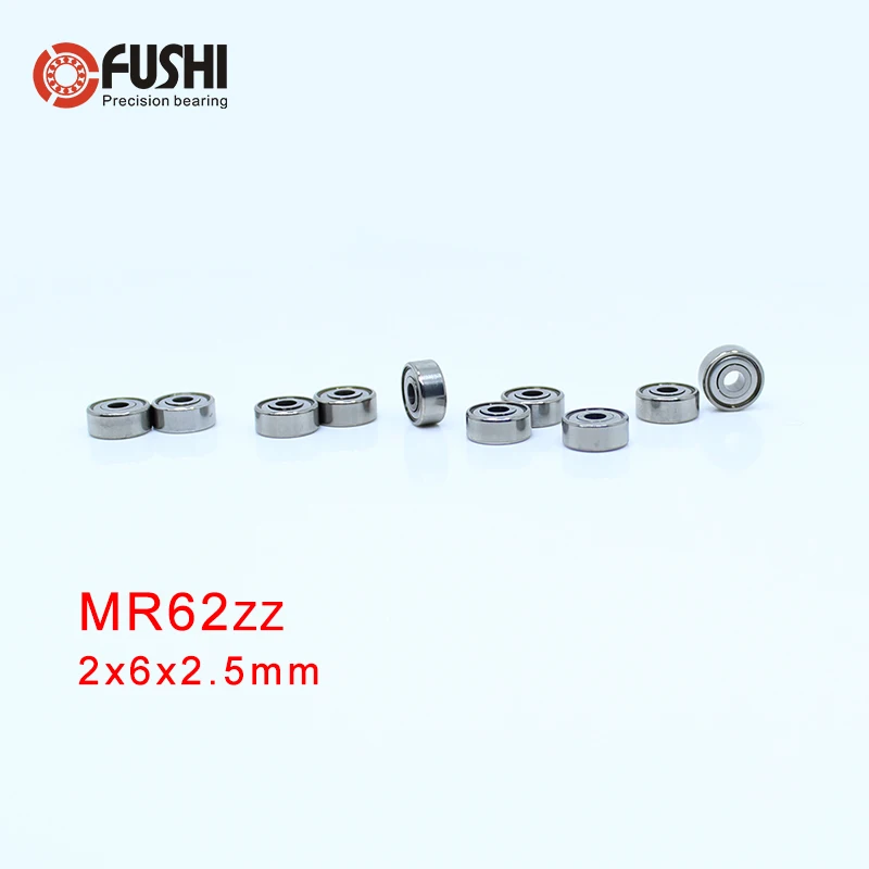 

MR62ZZ Bearing 2*6*2.5 mm ABEC-5 10PCS Miniature MR62 ZZ Ball Bearings Chrome Steel Quality R-620 W52