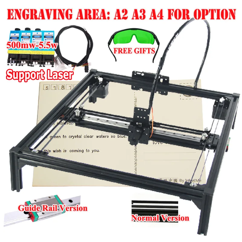 A2 A3 A4 DIY XY Drawbot Pen Plotter Drawing Writing Machine Kit Laser Guide Rail Lettering Robot Perfect Art CNC Toys