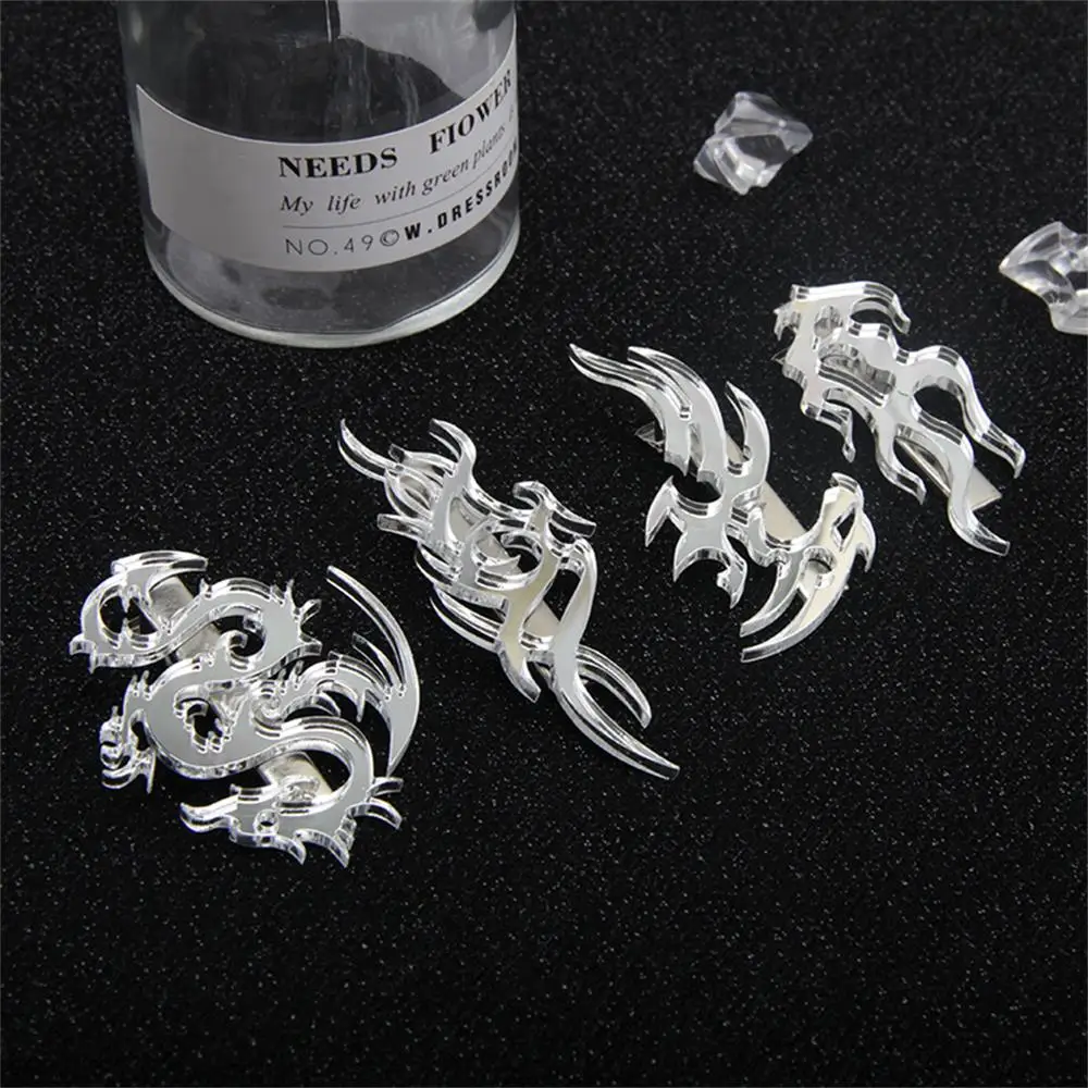 Silver Punk Flame Hair Clip Ninja Darts Hollow Drop Water Metal Acrylic Hair Clip Barrette for Women Gifts Hair Accessories