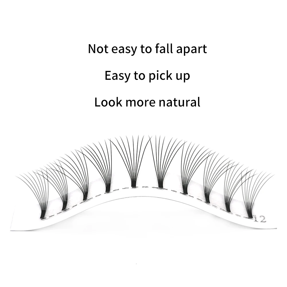 JINYANHUA 8D Fans Eyelash Extension 0.07 Short Stem Premade Volume Lash Extensions 8-15mm C D Curl Small Base Russian Lash Fans