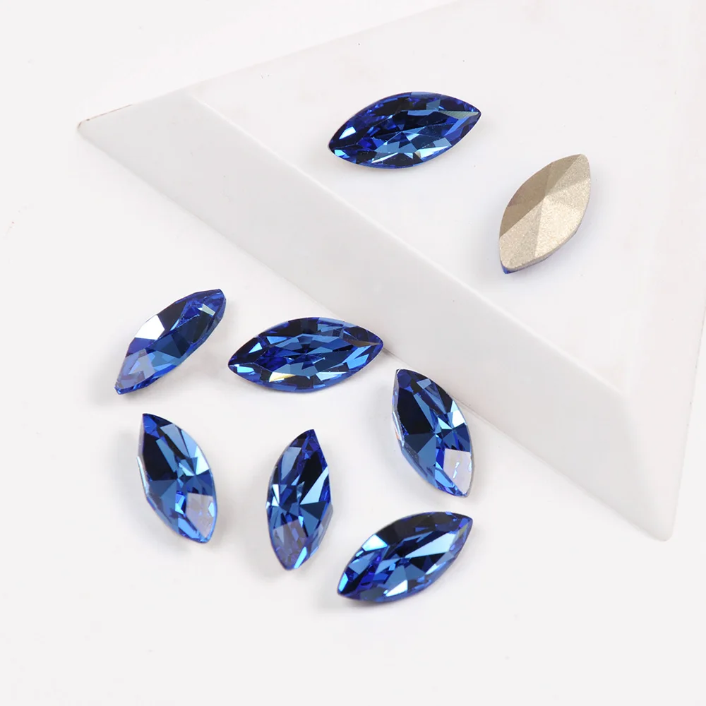 

4200 Sapphire Color Nail On Rhinestones Top Fancy Rhinestone Bling Stones Crystals Nail Appliques For Nails Appliques