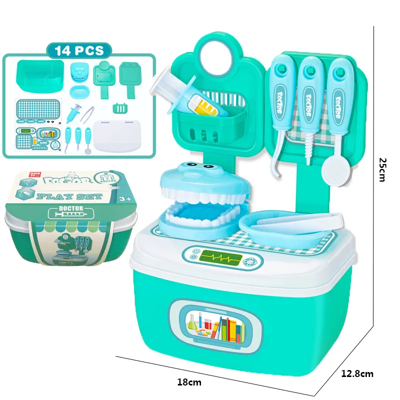 Diyままごとのおもちゃの少年少女のための食品プレイ歯科医師セットツールキット台所用品調理おもちゃを再生するふり子供のための