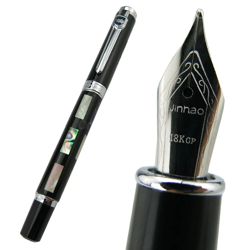 

Jinhao 8802, изысканная перьевая ручка Deep Sea Bright Pearl Shell, тонкий размер пера, перьевая ручка для офиса, школы и дома