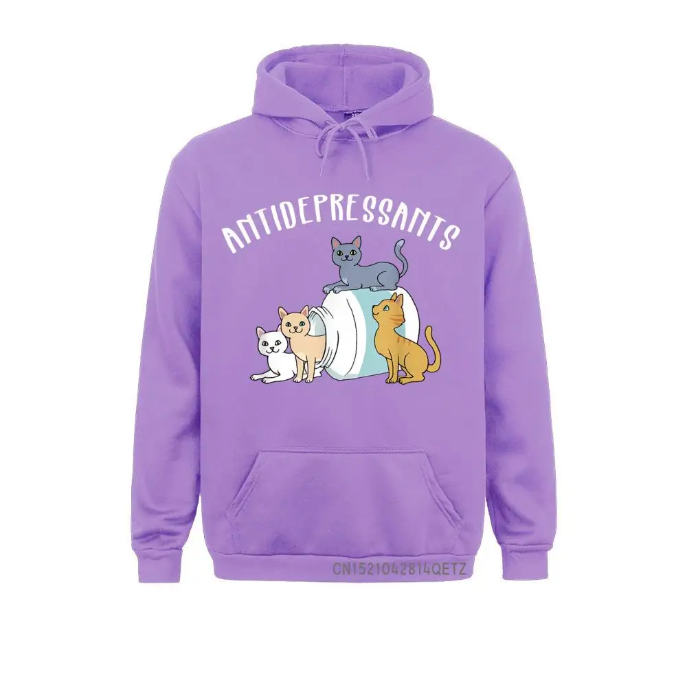 Oversized Male Hoodies Cat Antidepressant Funny Cat Chic Casual Sweatshirts Long Sleeve Custom Sportswears