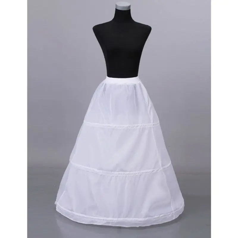 3 Hoops Elastic Waist Yarnless Pettiskirt Bridal Wedding Dress Skirt Lining Women Party Prom Costume Skirts Petticoat