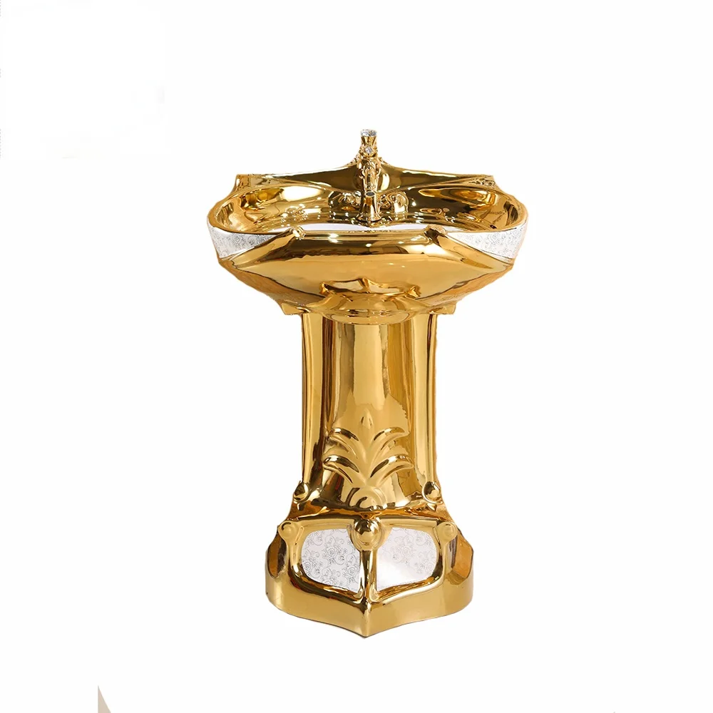 

Luxury wash hand basin gold modern design toilet sink bathroom sinks