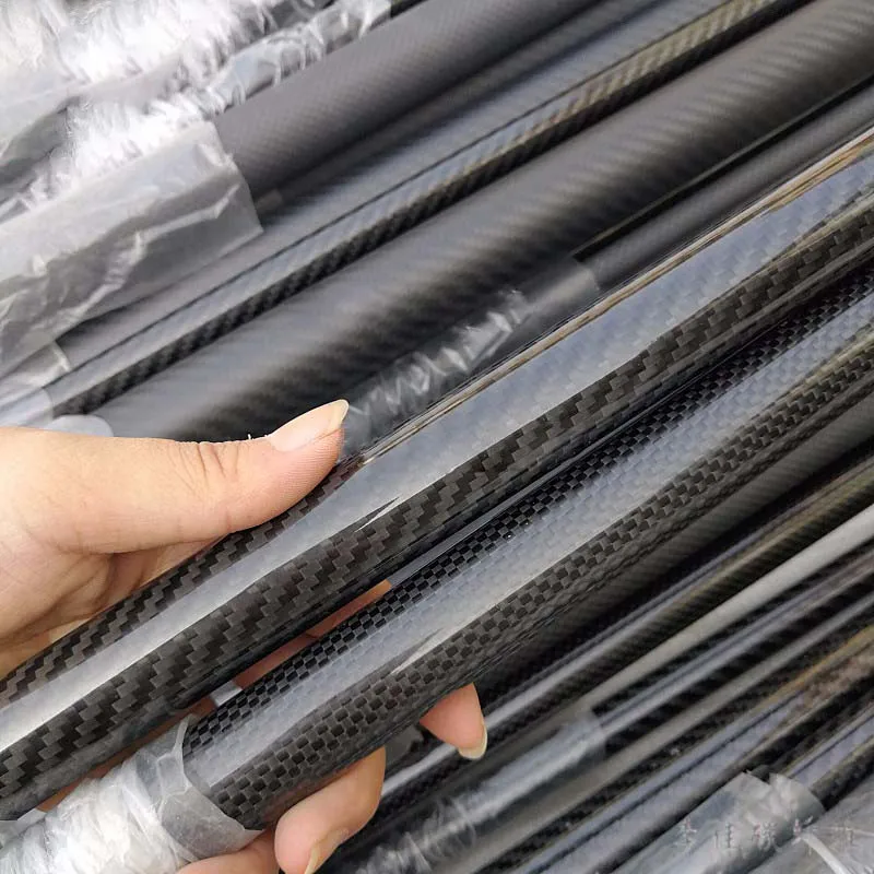 4Pcs High Quality Twill Glossy Carbon Pipe Length 250mm OD5mm-30mm Carbon Fiber Tube